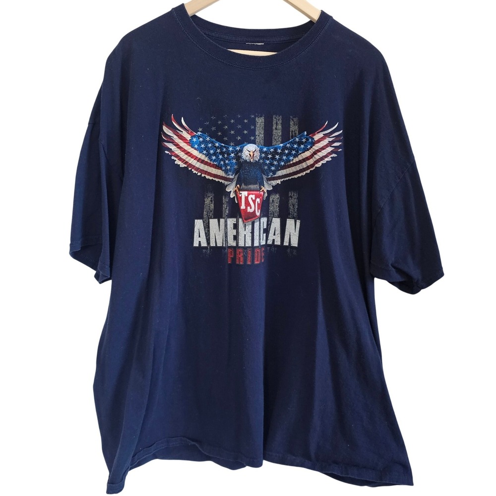 TSC American Pride Eagle‎ Flag Graphic T-Shirt Navy Blue Mens XL Short Sleeve